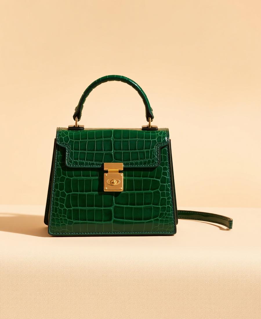 Dior Lady Mini Crocodile Embossed